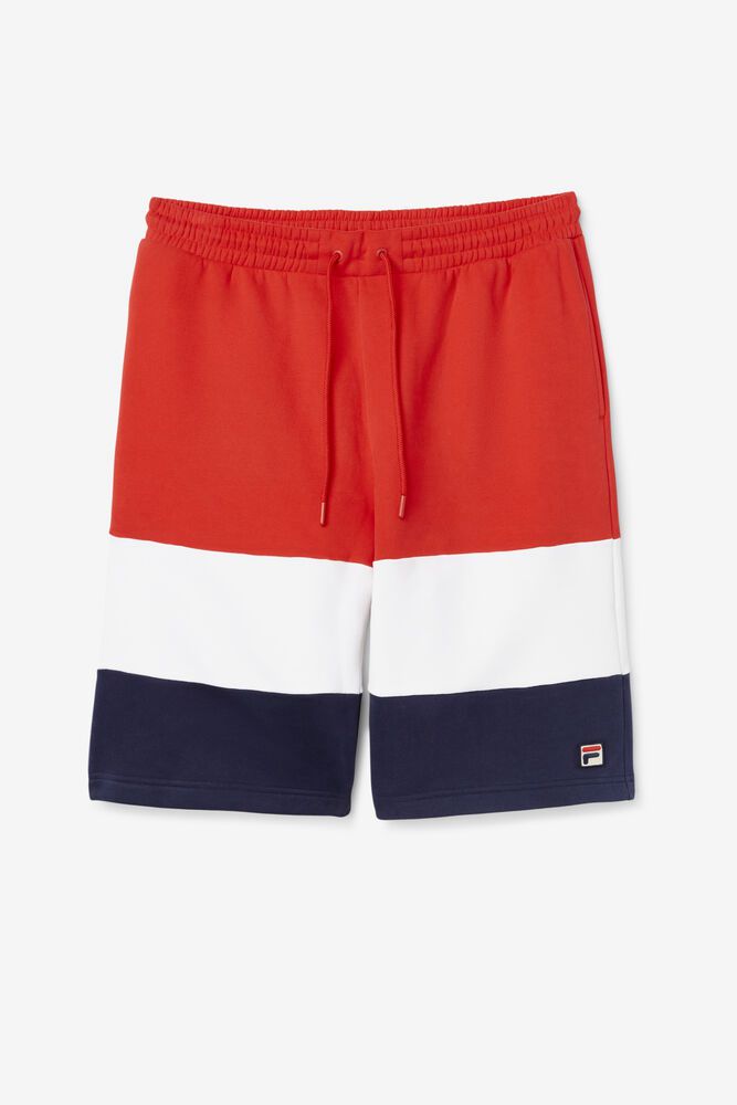 Fila Alanzo Red/White/Navy Shorts Mens - NZ 87135-JWAY